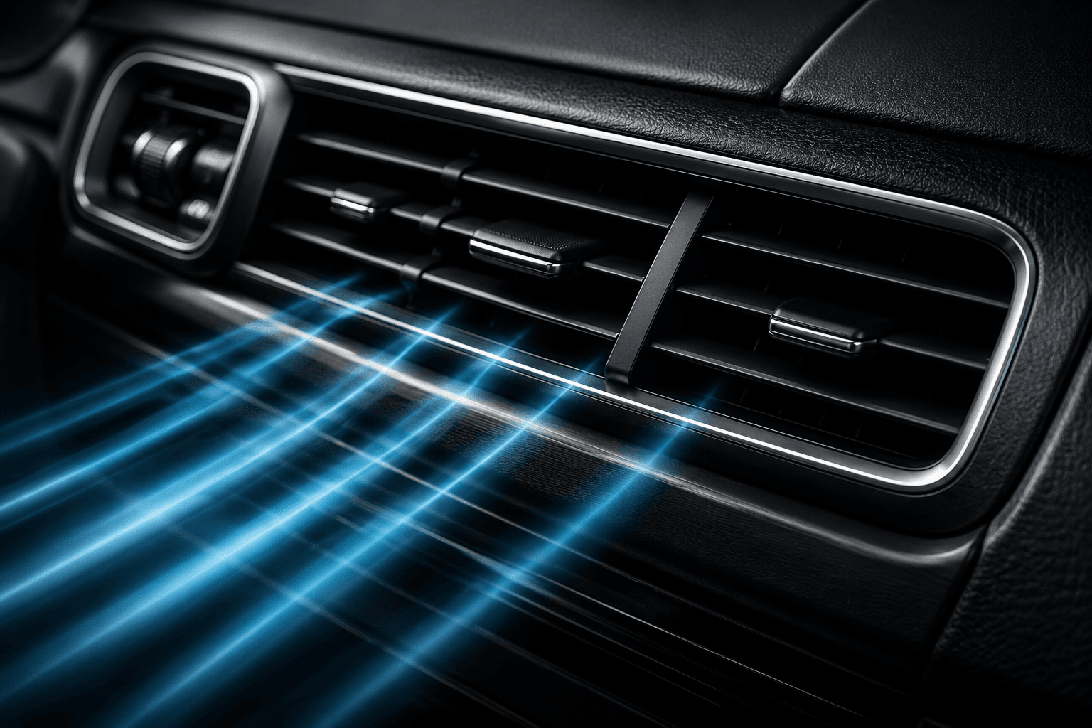 Cold air flowing from a vehicle's dashboard vents